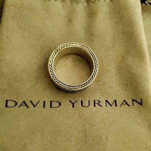 David Yurman Sterling Silver Ring w/ Black Diamonds